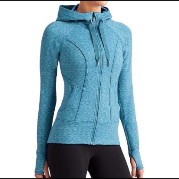 Athleta Tops - Athleta Blue Space Dye Strength Hoodie Jacket Sz.L